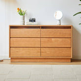 Elegant Cherry Wood Makeup Vanity with Multi-Layer Board and Glass Top fyg-670